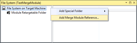 Adding a merge module reference