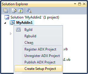 Creating an Office add-in's setup project in Visual Studio