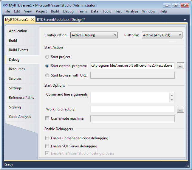 Debugging the RTD server