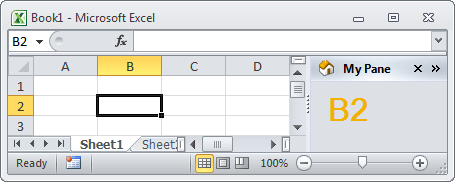 Advanced task pane in Excel 2010