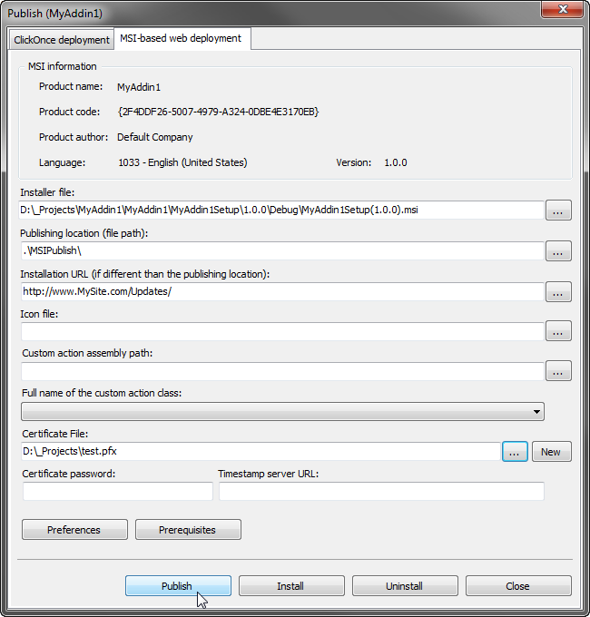 php installer windows msi