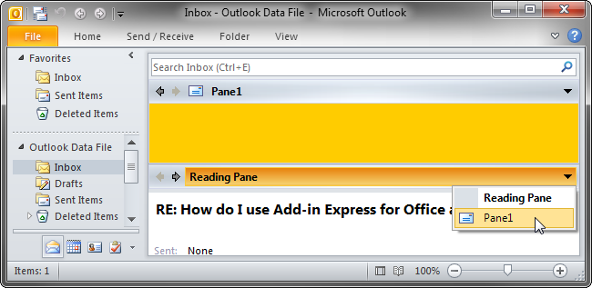 The Reading Pane region