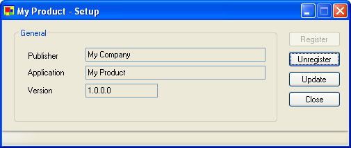 The standard UI of the Add-in Express ClickOnce installer