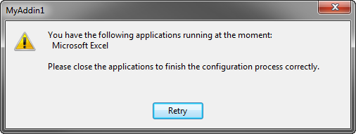 Close host application dialog