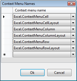 Ribbon context menu names