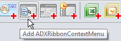 Ribbon context menu component