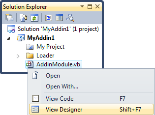 COM Add-in designer