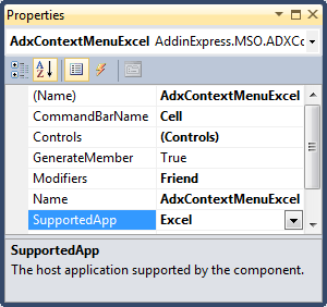 Setting up the Context Menu component