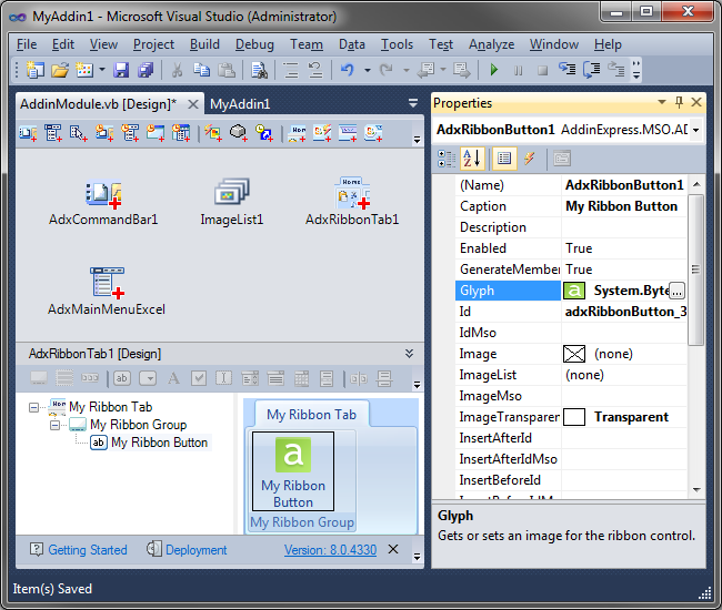 Ribbon Tab component