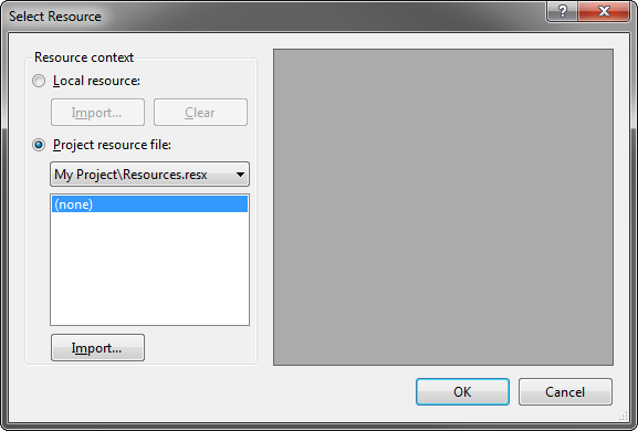 The Select Resource dialog box