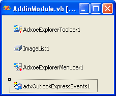 Outlook Express Events component on the add-in module