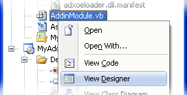 Visual Studio context menu