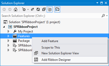 Adding the Ribbon Designer to an existing SharePoint project