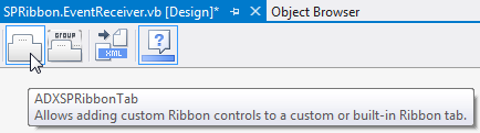 Adding a new tab to the Ribbon