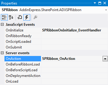 Adding an event handler to the OnAction event of the Ribbon Designer