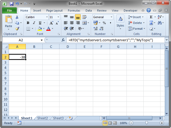 The newly created RTD server in Excel 2010