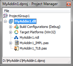 Office COM Add-in project in Delphi