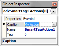 Smart tag action properties