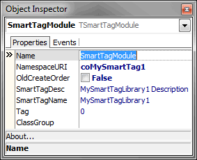 Smart tag module properties