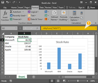 A sample user-defined function provided by an XLL add-in