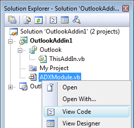 Viewing source code of the Add-in Express module