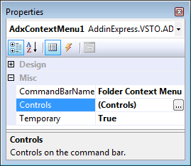 Outlook Context Menu component
