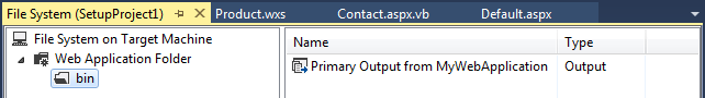 Add the Primary Output to the bin subfolder of the Web Application Folder.